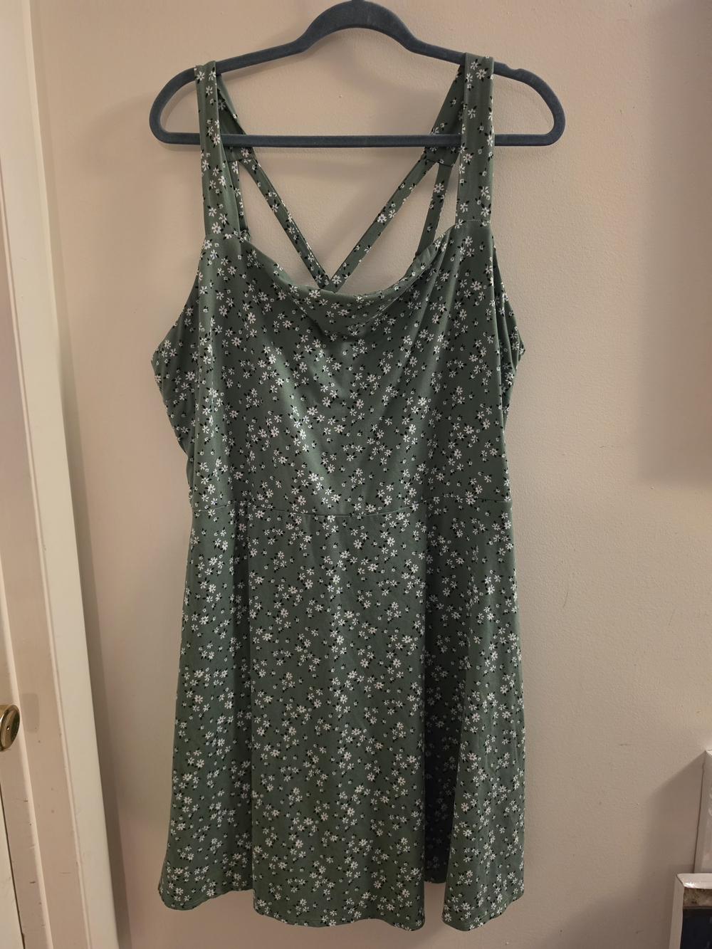 nine britton Green Floral Strappy A-Line Mini Dress From Stitchfix Box